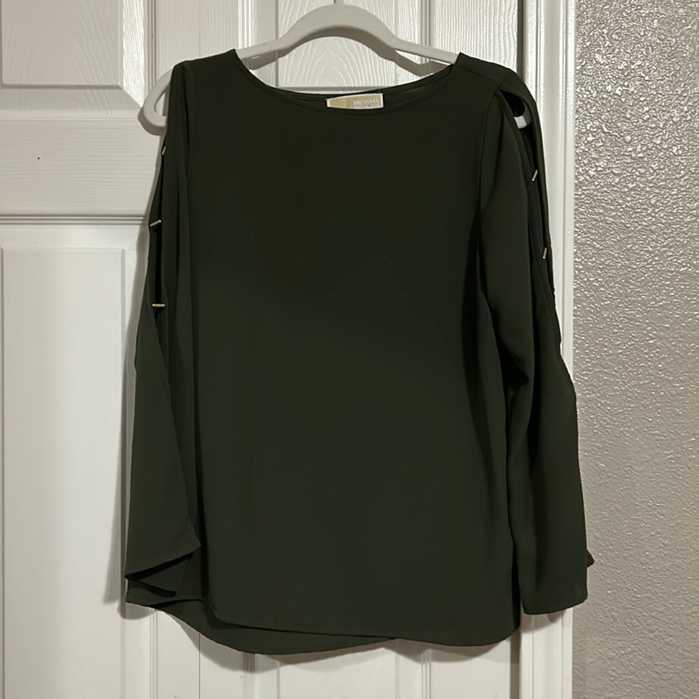 NWOT Micheal Kors Green Blouse Size Small